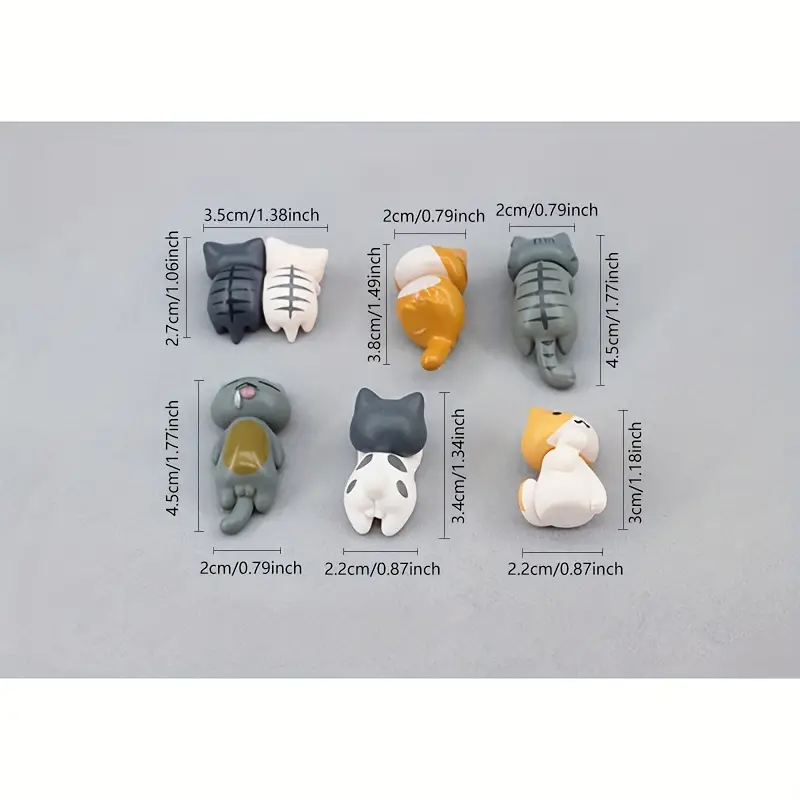 6pcs PVC Cartoon Cat Figurines - Plant Monitor ulasan dan harga